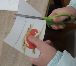 ミニ門松：扇、切り取り