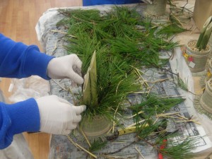 ミニ門松：装飾部分（松）