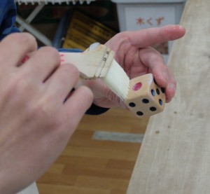 双六（サイコロ）：塗装（ウレタン加工）