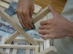 小物折り畳み椅子：磨き（折り畳み）