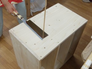 棒付け＆溝入れ作業