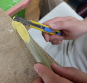 ミニ門松：竹製作