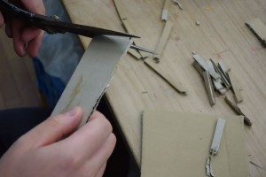 ミニ門松：ダンボール製作